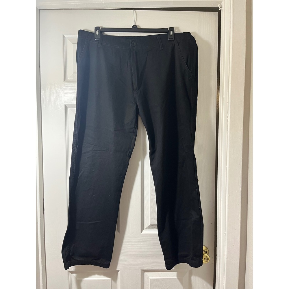 Galaxy by Harvic Mens Black Cotton Straight Leg Chino‎ Pants W40 L32